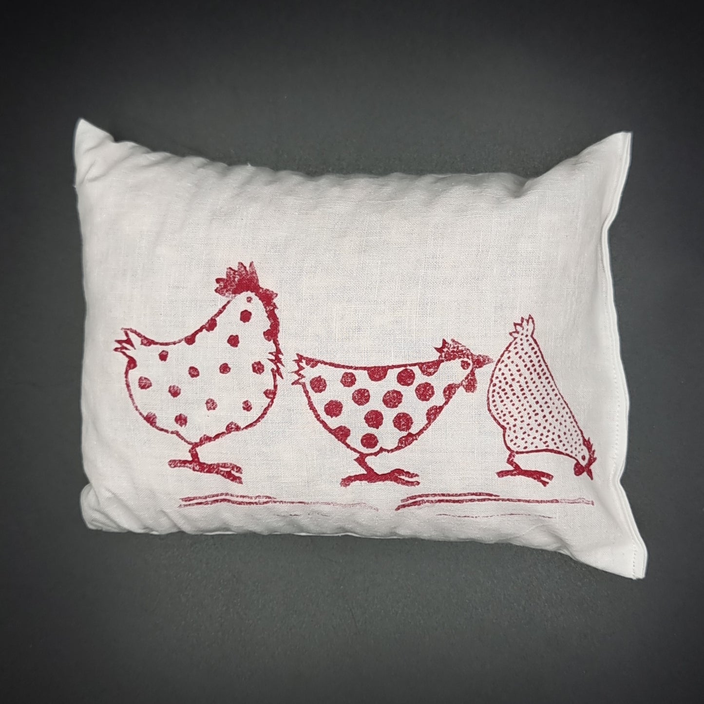 Zirbenkissen Hühner