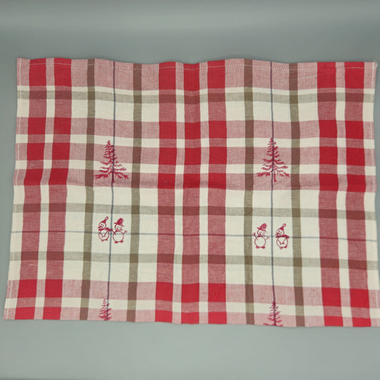 Geschirrtuch Bäume mit Schneemännern